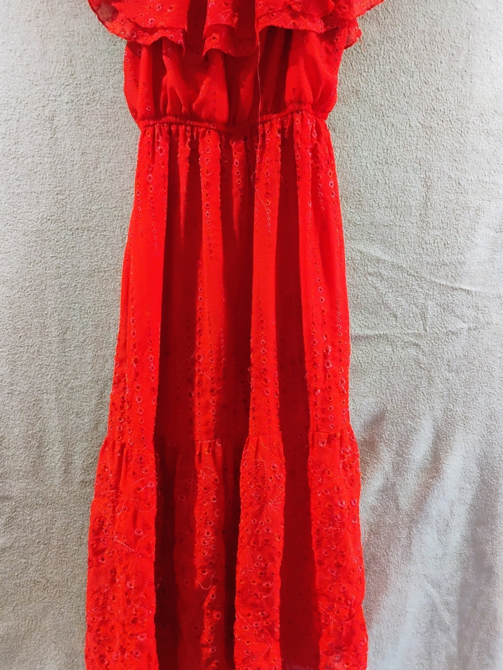 sofia by sofia vergara Red Eyelet Maxi Dress